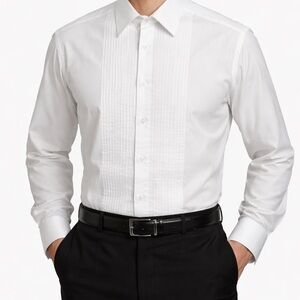 First Nighter Vintage Formal White Tuxedo Shirt Size XL